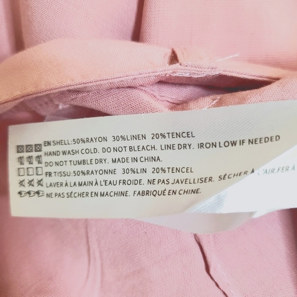 En Saison Valeria Linen Blend Pink Wide Leg Trouser Pants - Picture 13 of 13